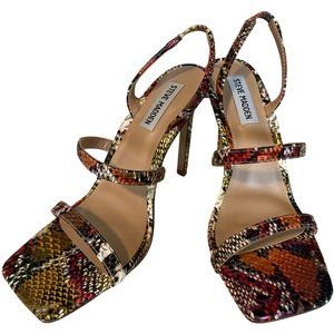 Snake Print Heeled Sandal